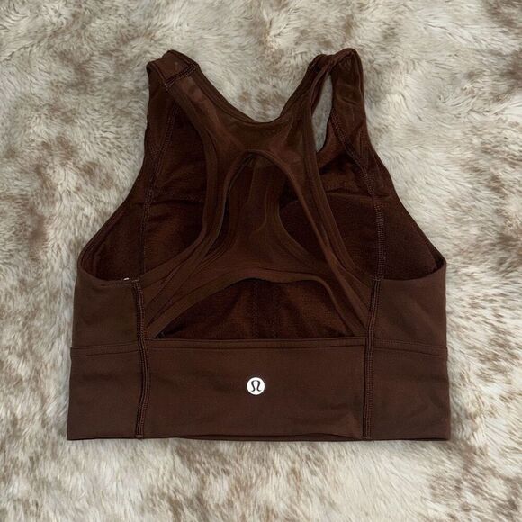 Lululemon brown high neck sports bra | Sz 4 - Picture 3 of 4